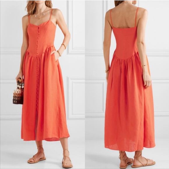 Mara Hoffman Dresses & Skirts - Mara Hoffman Coral Linen Mischa Maxi Dress 12